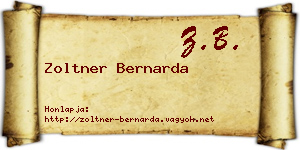 Zoltner Bernarda névjegykártya